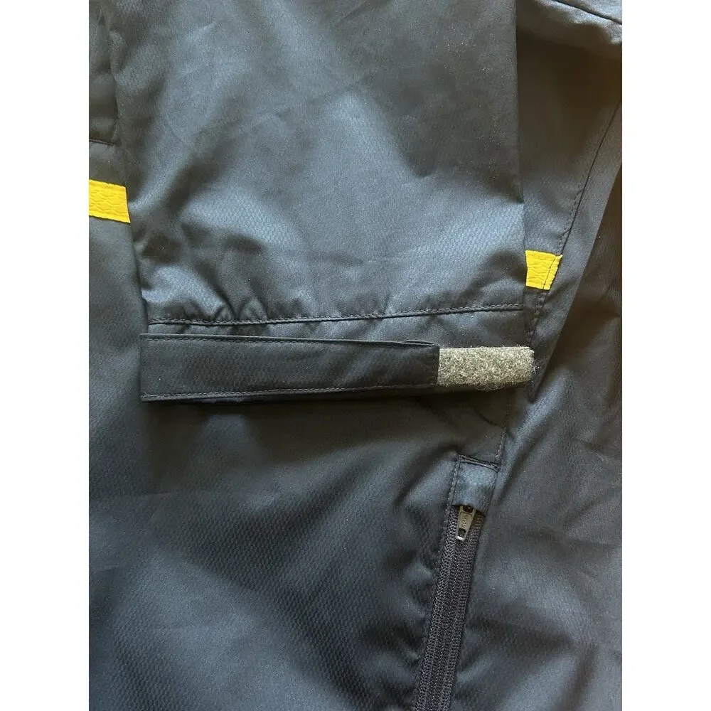 Adidas Michigan Wolverines Windbreaker Jacket Men Size Lg Full Zip Blue/Yellow